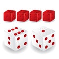 Red and white dice set Royalty Free Stock Photo