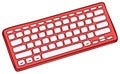 Red and white digital keyboard for computer or laptop Royalty Free Stock Photo