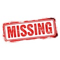 Red and white distressed missing sign isolated on white background Royalty Free Stock Photo