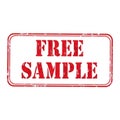 Red and white distressed stamp with the words free sample isolated on white background Royalty Free Stock Photo