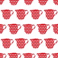 Red and white dots milk jug seamless repeat pattern print background Royalty Free Stock Photo