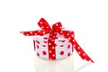 Red white dotted gift