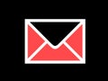 Red and White Email Envelope Icon on Black Royalty Free Stock Photo