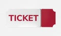 Red and white entrance ticket icon