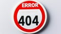 A red and white error 404 not found sign, AI Royalty Free Stock Photo