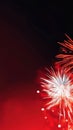 Red and white fireworks exploding in night sky celebration display Royalty Free Stock Photo