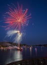 Fireworks over the water Royalty Free Stock Photo