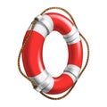 Red And White Flotation Ring Ship Device Vector