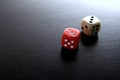 Red and white game dice Royalty Free Stock Photo