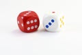 Red white Game Dice Royalty Free Stock Photo