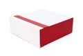 Red and white gift box closed on white with clipping path Royalty Free Stock Photo