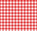 Red and white gingham seamless pattern. Checkered texture for picnic blanket, tablecloth, plaid, clothes. Italian style