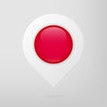 Red and white gloss Map Pointer vector. GPS navigator icon. Isolated location illustration. infographic travel sign