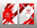 Red and White Grunge Sports Template Set
