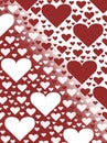 Red and white heart valentines day card background illustration gradient design Royalty Free Stock Photo