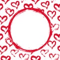 Red and white hearts card