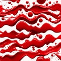 Red,white ink splashes isolated on white background