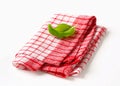 Red and white kitchen tea towel Royalty Free Stock Photo