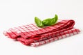 Red and white kitchen tea towel Royalty Free Stock Photo