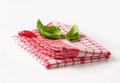 Red and white kitchen tea towel Royalty Free Stock Photo