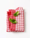 Red and white kitchen tea towel Royalty Free Stock Photo
