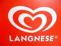 Red and White Langnese Logo Royalty Free Stock Photo