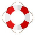 Red and White Lifebuoy Flat Icon on White Royalty Free Stock Photo