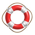 Red And White Lifebuoy For Help Life In Sea Vector Royalty Free Stock Photo