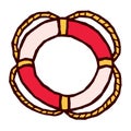 Red and white Lifebuoy stylized vector