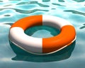 Red and white lifebuoy in water Royalty Free Stock Photo