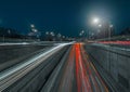 Red and White light trails of cars on a freeway Royalty Free Stock Photo