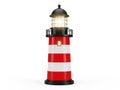 Red and white lighthouse model isolated on white background Royalty Free Stock Photo