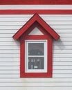 Red and white lighthouse window Royalty Free Stock Photo