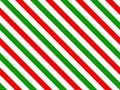 Red, white and lime green stripes christmas background. Candy cane seamless pattern with straight diagonal lines. Peppermint Royalty Free Stock Photo