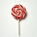 A red and white lollipop, set against a transparent background, produced by image Royalty Free Stock Photo