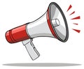 Red and White Megaphone Sound Waves Illustration Communication Device Royalty Free Stock Photo