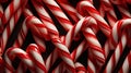 Red and White Mini Candy Canes for Christmas background. Generative AI Royalty Free Stock Photo