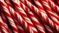 Red and White Mini Candy Canes for Christmas background. Generative AI Royalty Free Stock Photo