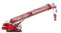 Red and white mobile crane arm Royalty Free Stock Photo