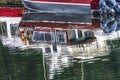 Red White Motoboat Reflection Gig Harbor Washington State Royalty Free Stock Photo