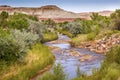 Red White Mountain Fremont River Capitol Reef National Park Utah Royalty Free Stock Photo