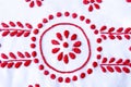 Red and white needlework Royalty Free Stock Photo