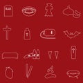 Red and white outline vampire icons eps10