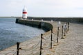 Red and white breakwater light Royalty Free Stock Photo