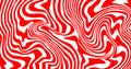Red and white pattern with wavy, curves lines. Optical art background Royalty Free Stock Photo