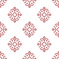 A red and white patterned design with a diamond shape in the middle Royalty Free Stock Photo