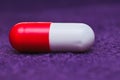 Red and white pill close Royalty Free Stock Photo