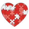Red White Pink Heart Jigsaw Puzzle Pattern Royalty Free Stock Photo