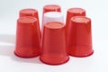 Red and white plastic cups