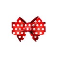 Red and white polka dot bow